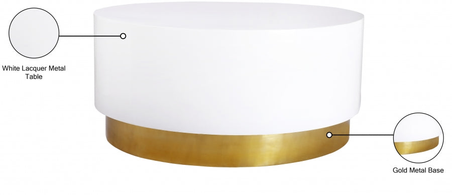 Deco White/Gold Coffee Table from Meridian - Luna Furniture