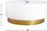 Deco White/Gold Coffee Table from Meridian - Luna Furniture