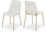 Isla White Faux Leather Dining Chair, Set of 2 from Meridian - Luna Furniture