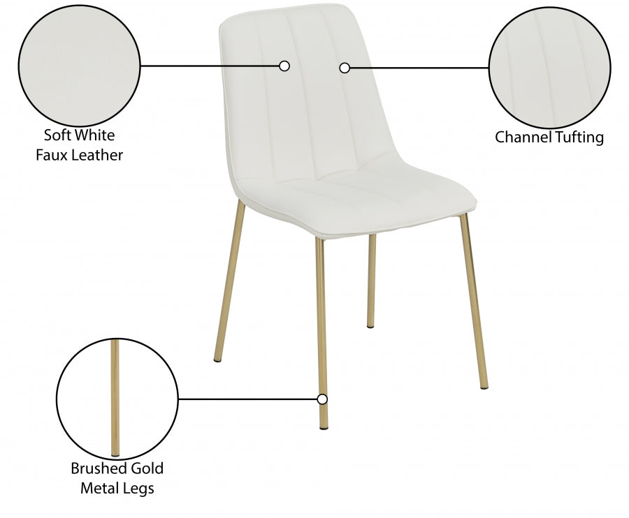 Isla White Faux Leather Dining Chair, Set of 2 from Meridian - Luna Furniture