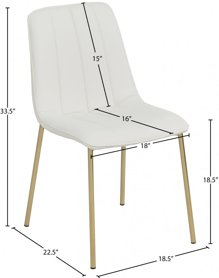 Isla White Faux Leather Dining Chair, Set of 2 from Meridian - Luna Furniture