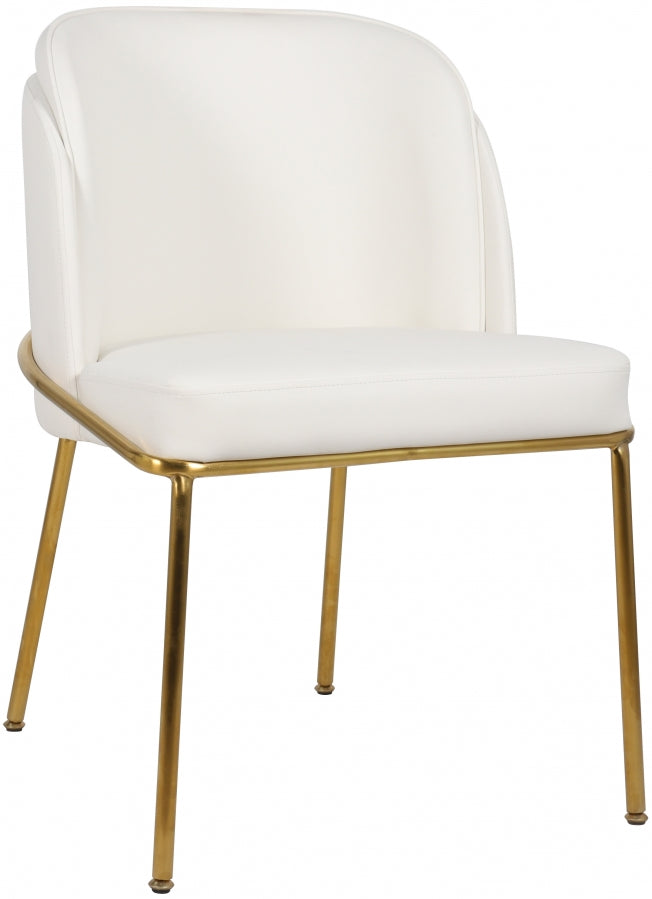 Jagger White Faux Leather Dining Chair from Meridian - Luna Furniture