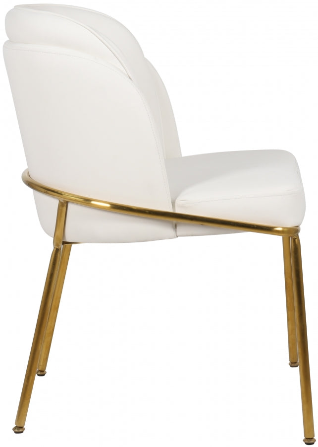 Jagger White Faux Leather Dining Chair from Meridian - Luna Furniture