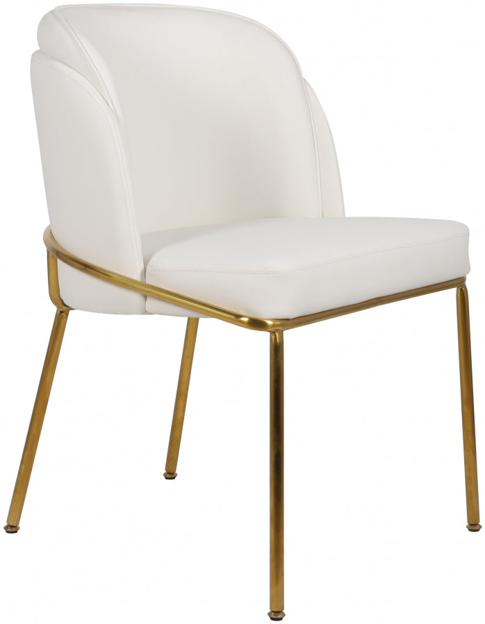 Jagger White Faux Leather Dining Chair from Meridian - Luna Furniture