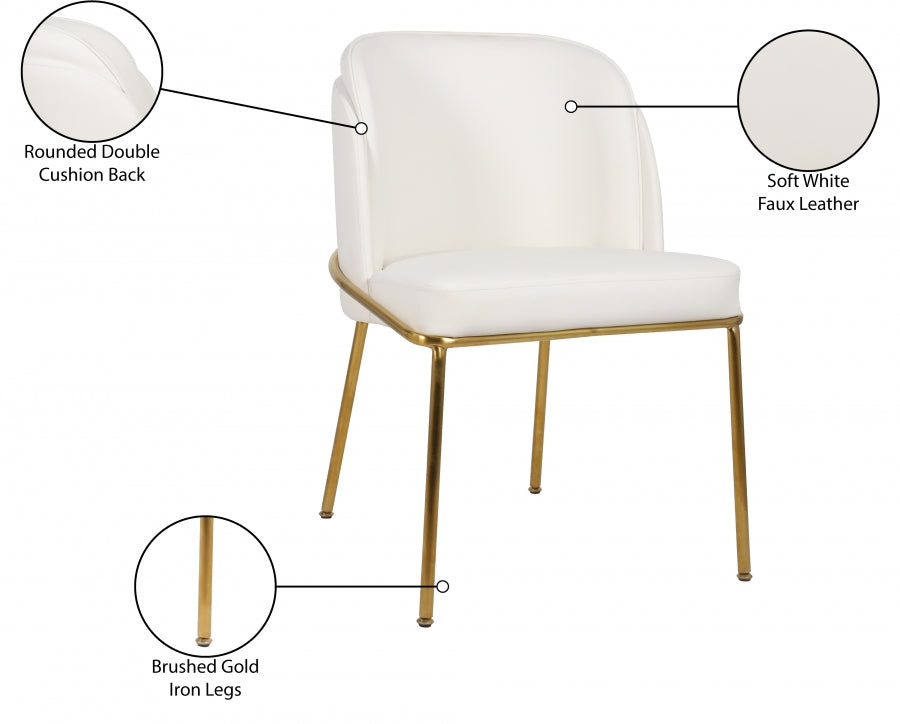 Jagger White Faux Leather Dining Chair from Meridian - Luna Furniture