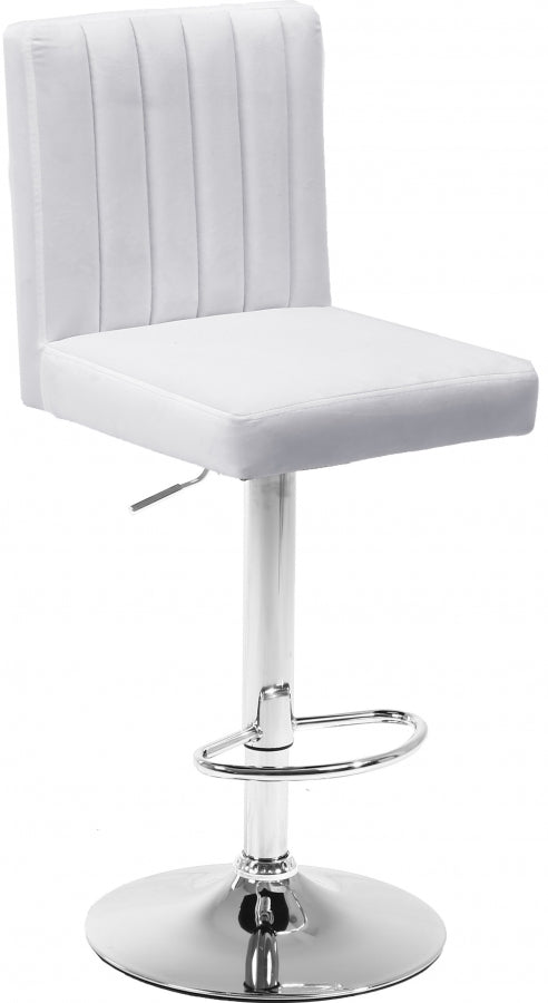 Joel White Velvet Adjustable Bar | Counter Stool from Meridian - Luna Furniture