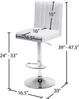 Joel White Velvet Adjustable Bar | Counter Stool from Meridian - Luna Furniture