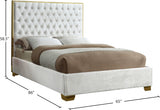 Lana White Velvet Queen Bed from Meridian - Luna Furniture