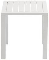 Maldives White Outdoor Patio End Table from Meridian - Luna Furniture