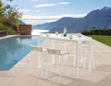 Maldives White Outdoor Patio Rectangle Bar Table from Meridian - Luna Furniture