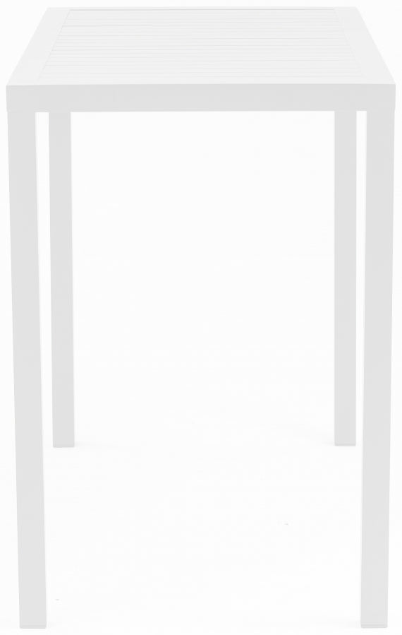 Maldives White Outdoor Patio Rectangle Bar Table from Meridian - Luna Furniture