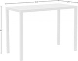 Maldives White Outdoor Patio Rectangle Bar Table from Meridian - Luna Furniture