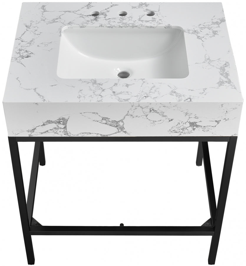 Marmo White 30" Bathroom Vanity from Meridian - Luna Furniture