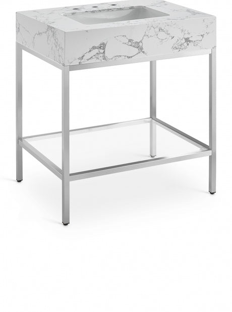 Marmo White 30" Bathroom Vanity from Meridian - Luna Furniture