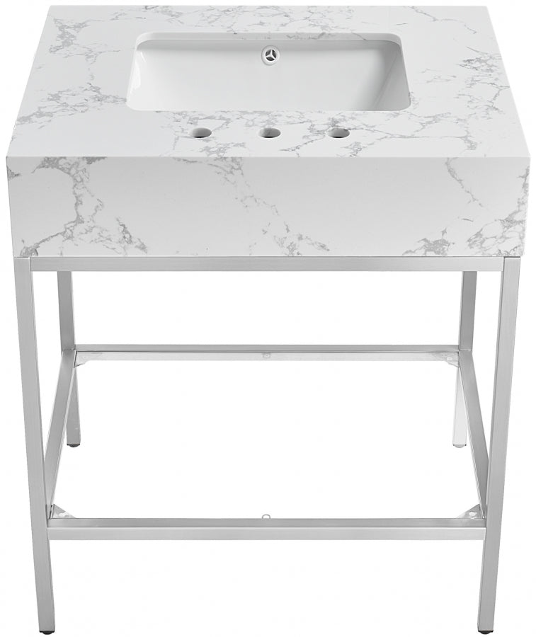 Marmo White 30" Bathroom Vanity from Meridian - Luna Furniture