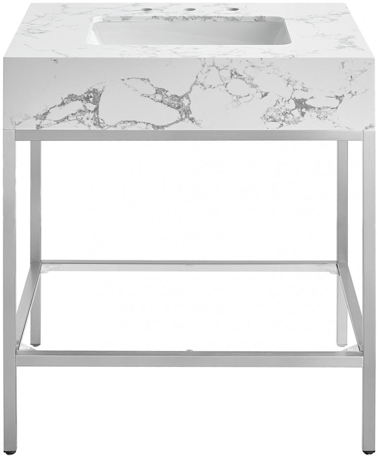 Marmo White 30" Bathroom Vanity from Meridian - Luna Furniture