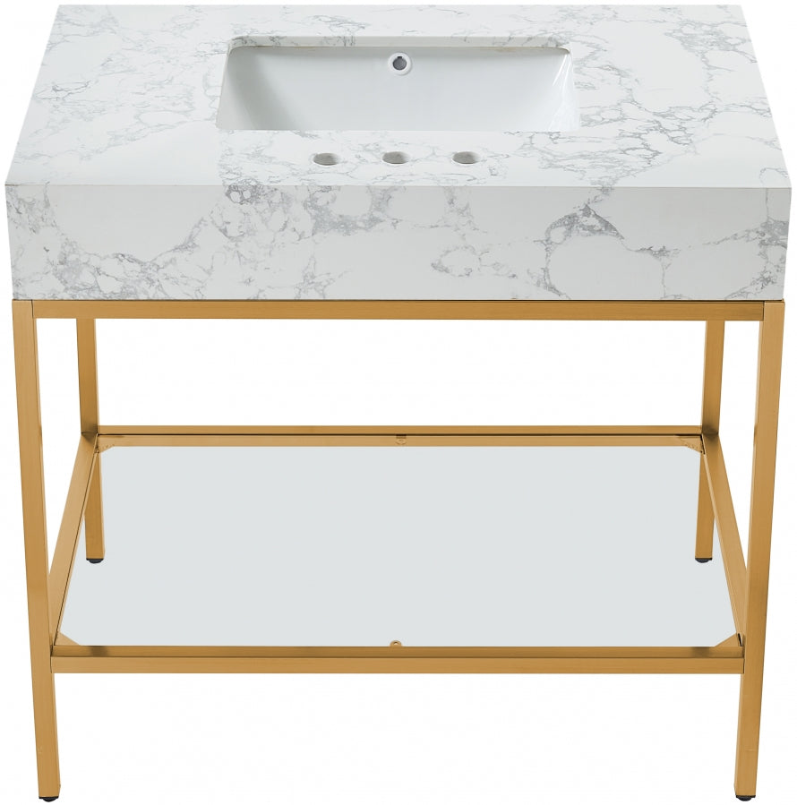 Marmo White 36" Bathroom Vanity from Meridian - Luna Furniture