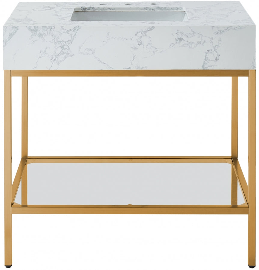 Marmo White 36" Bathroom Vanity from Meridian - Luna Furniture