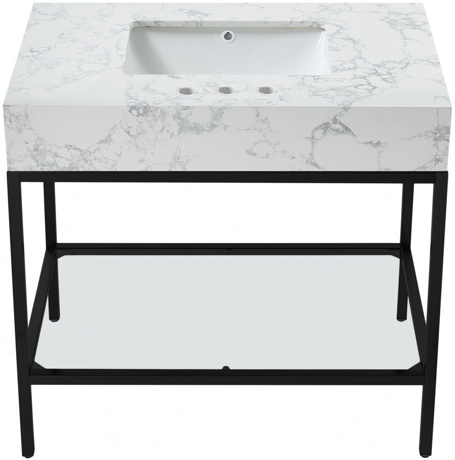 Marmo White 36" Bathroom Vanity from Meridian - Luna Furniture