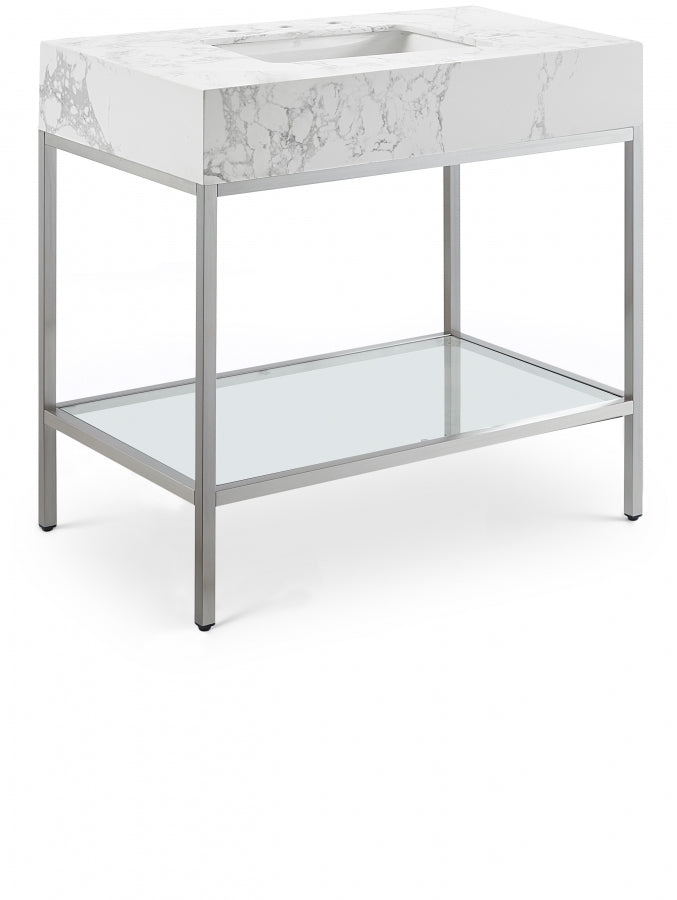 Marmo White 36" Bathroom Vanity from Meridian - Luna Furniture