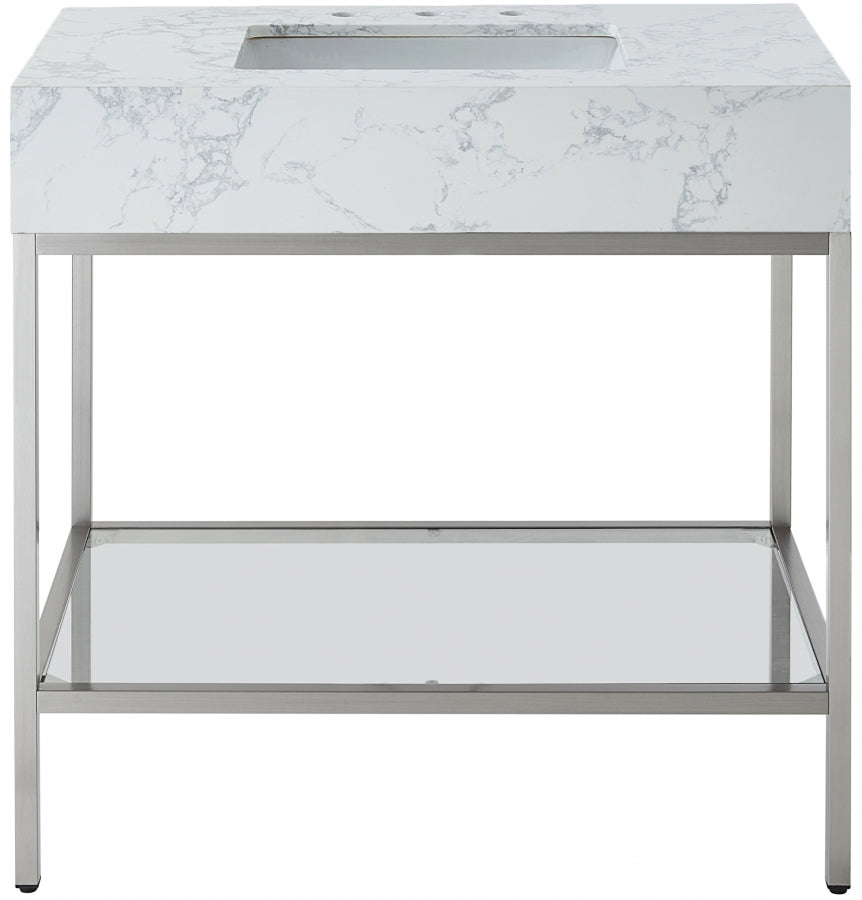 Marmo White 36" Bathroom Vanity from Meridian - Luna Furniture