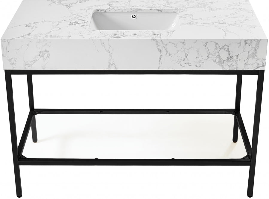 Marmo White 48" Bathroom Vanity from Meridian - Luna Furniture