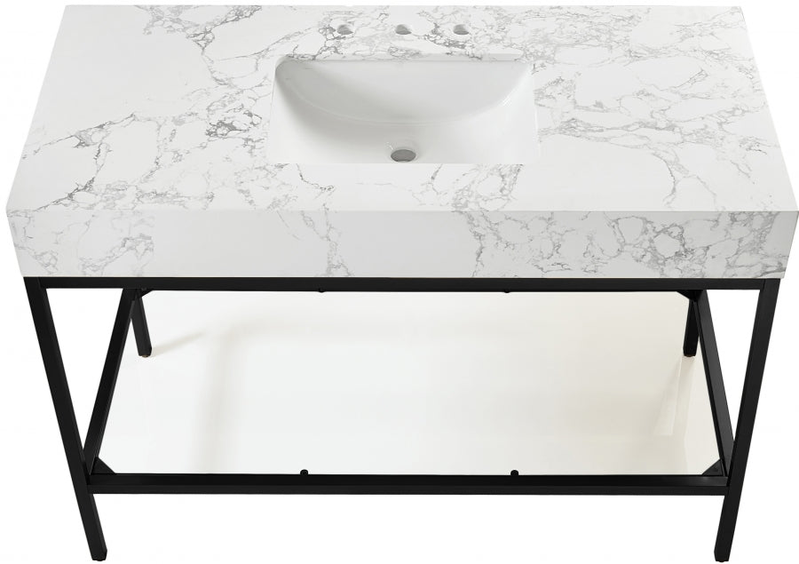 Marmo White 48" Bathroom Vanity from Meridian - Luna Furniture