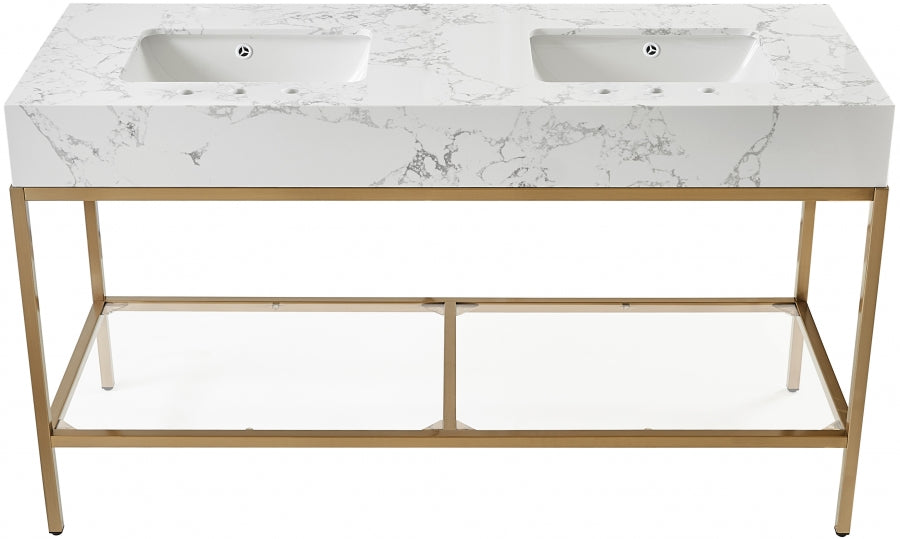 Marmo White 60" Bathroom Vanity from Meridian - Luna Furniture