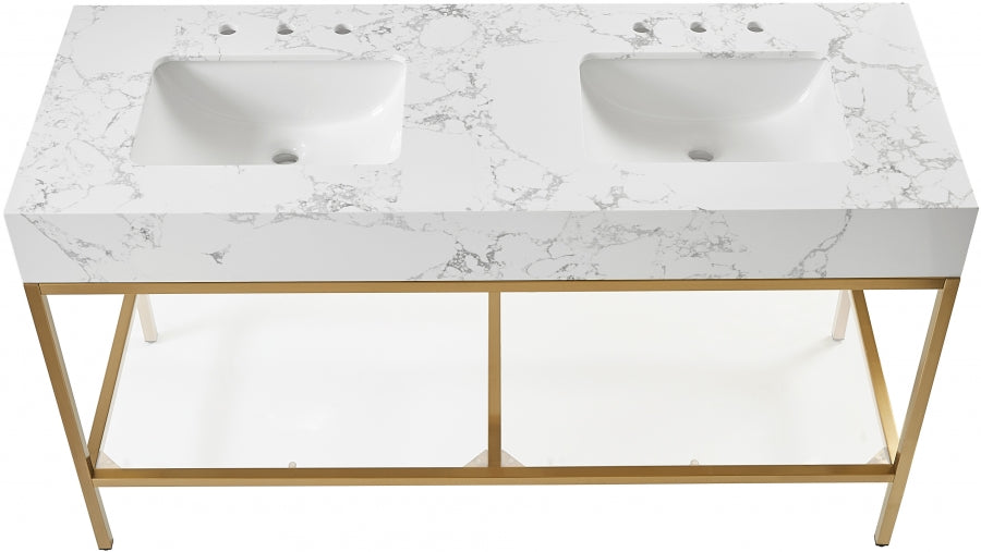 Marmo White 60" Bathroom Vanity from Meridian - Luna Furniture