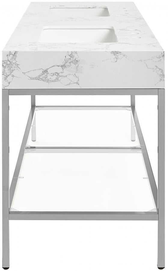 Marmo White 60" Bathroom Vanity from Meridian - Luna Furniture