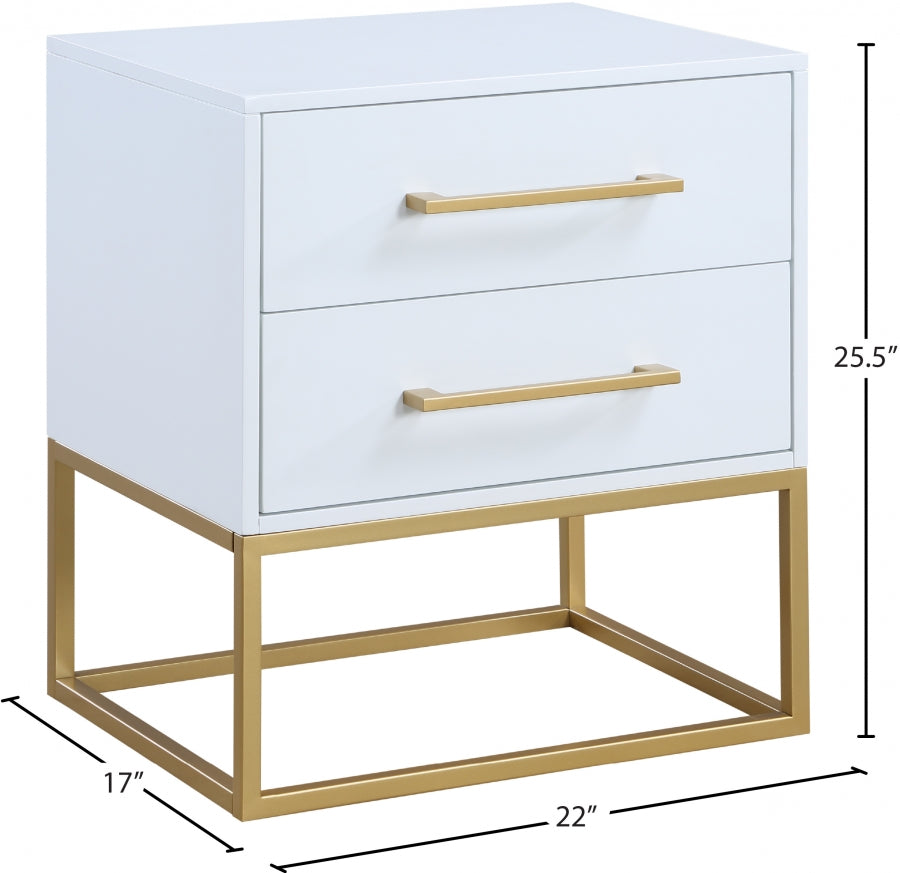 Maxine White Nightstand from Meridian - Luna Furniture