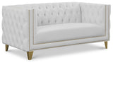 Michelle White Faux Leather Loveseat from Meridian - Luna Furniture