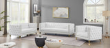 Michelle White Faux Leather Loveseat from Meridian - Luna Furniture