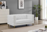 Michelle White Faux Leather Loveseat from Meridian - Luna Furniture