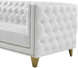 Michelle White Faux Leather Loveseat from Meridian - Luna Furniture