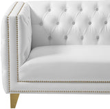 Michelle White Faux Leather Loveseat from Meridian - Luna Furniture