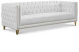 Michelle White Faux Leather Sofa from Meridian - Luna Furniture