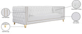 Michelle White Faux Leather Sofa from Meridian - Luna Furniture