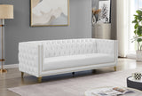 Michelle White Faux Leather Sofa from Meridian - Luna Furniture