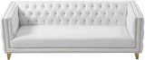 Michelle White Faux Leather Sofa from Meridian - Luna Furniture