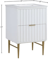 Modernist White 24" Bathroom Vanity from Meridian - Luna Furniture