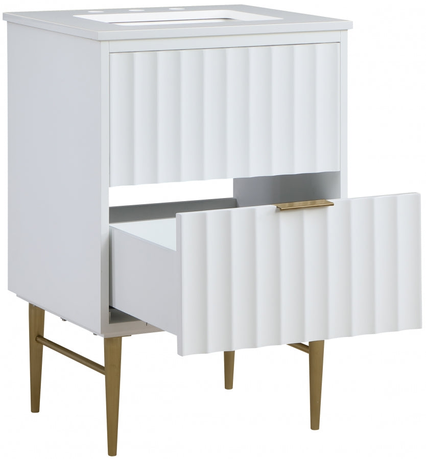 Modernist White 24" Bathroom Vanity from Meridian - Luna Furniture