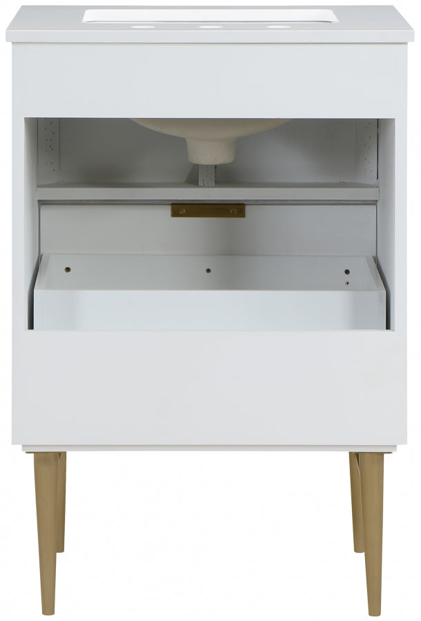 Modernist White 24" Bathroom Vanity from Meridian - Luna Furniture