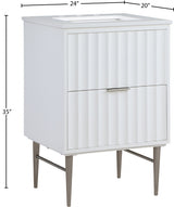 Modernist White 24" Bathroom Vanity from Meridian - Luna Furniture