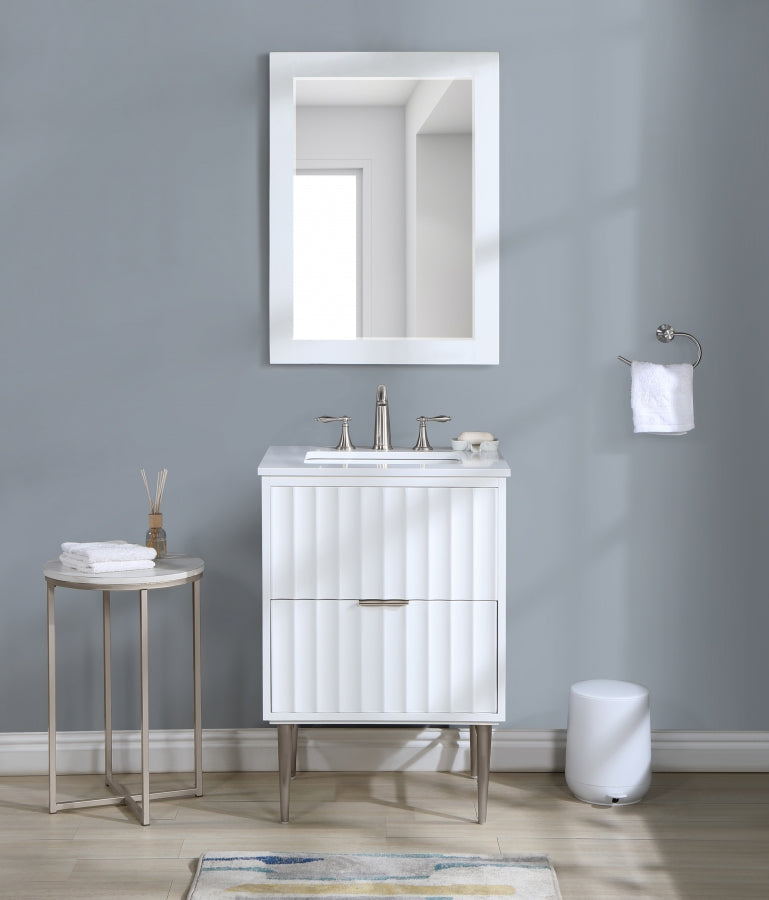 Modernist White 24" Bathroom Vanity from Meridian - Luna Furniture