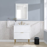 Modernist White 30" Bathroom Vanity from Meridian - Luna Furniture