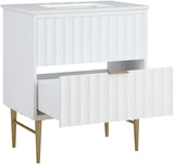 Modernist White 30" Bathroom Vanity from Meridian - Luna Furniture