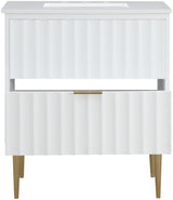 Modernist White 30" Bathroom Vanity from Meridian - Luna Furniture