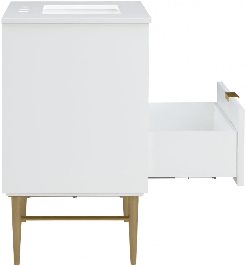 Modernist White 30" Bathroom Vanity from Meridian - Luna Furniture