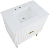 Modernist White 30" Bathroom Vanity from Meridian - Luna Furniture